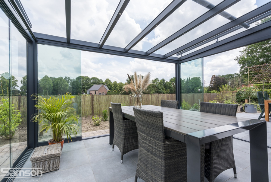 A glassroom installation from inside look